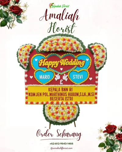Karangan Papan Bunga Pernikahan di Hotel Pangeran Pekanbaru